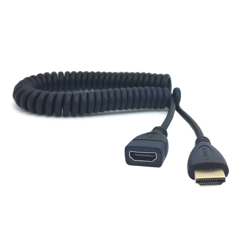 HDMI Male to HDMI Female Spring Cable Line Connector for 1080p HDTV PC Tablet