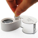 Jewellers Lens Glass Loupe 40X 25mm Eye Magnifier 2 LEDs Lights