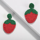 Bohemian Fruit Earrings Red Strawberry Beads Drop Earrings Women'S Jewelry