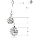 Women Luxury Full Crystal Double Balls Earrings Hook Dangler Drop Earrings BX