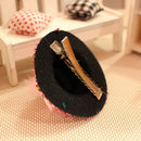 Mini Hats Hair Clip Girl Feather Hairpin Shiny Cap Bobby Pin Random Color JR