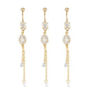 Fashion Crystal Flower Dangle Navel Belly Button Ring Bar Body Piercing Jewelry