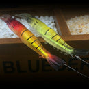 95Mm/6G Luminous Shrimp Fishing Lure Soft Bait With Hook (Red Head) B7V2