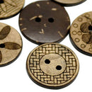 50Pcs Mixed Pattern Coconut Shell 2 Holes Sewing Buttons-DIY Scrapbooking Deluxe