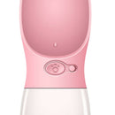 Portable Pet Dog Outdoor Travel Water Bottle Feeder Drinking Fountain Pink