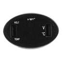 3in1 Car Dual USB Charger 2.1A 12V LED Thermometer Voltage Voltmeter