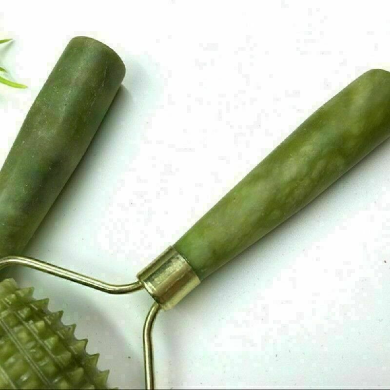 New Ancient Face Body SPA Massage Roller Facial Massager Jade Stone O5V4