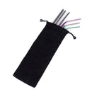 Reusable Straw Velvet Storage Bag Black Drawstring Pouch Jewelry Organizer Gift