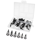 40Pcs Fishing Rod Guides Ring Repair Kit DIY Ceramic Ring Top Tips, 1.8-4.0#