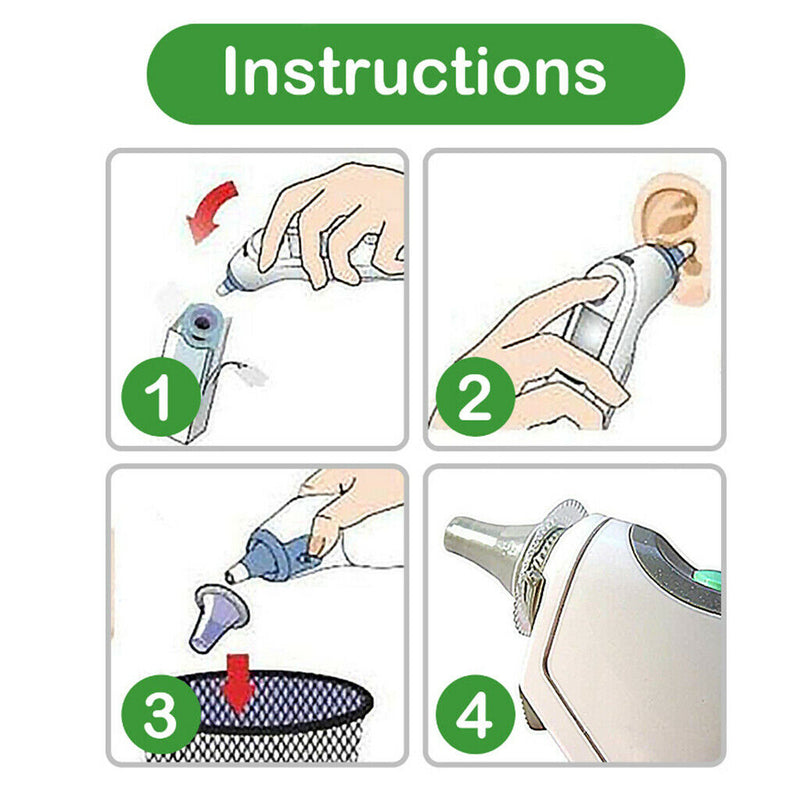 100XDigital Thermometer Probe Covers Ear Thermometer Refill Cap Lens Filters