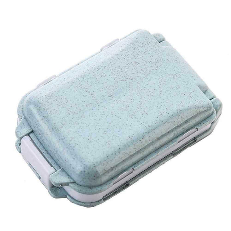 Portable Pill Box 3-layer Dispenser Tablet Medicine Travel Home (Blue)