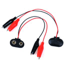 5Pcs 9V Battery Clip Power Cable Testing Line Adapter to Alligator Clip JR