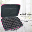 60 Compartments Essential Oil Collecting Bag Storage Case Travel (Rose Red) A
