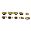 Serial DB9 M/M F/F Mini Gender Changer Coupler Adapter Connector Pack of 10