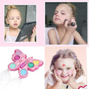 Kids Girls Cosmetic Butterfly Shaped Eye Shadows & Lip Set Pretty Glosses M D7G1