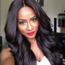 Women Girls Black Natural Long Wavy Wig Brazilian Hair African Curly Wavy Wig OZ
