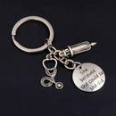 Syringe Stethoscope Keychain Key Chain Keyring Doctor Nurse Physicians Medi L4F5
