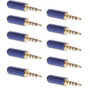 Blue 3.5mm Male Repair headphone Stereo Jack Plug Metal Audio Soldering & Spring