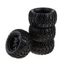 4Pcs 12mm Hub Wheel Rim & Rubber Tire Tyres for 1:10 RC Monster Truck Truggy