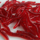 100pcs Soft Silicone Earthworm Grub Worm Lifelike Fishing Lures Baits