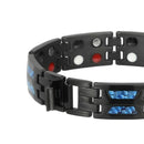 1 Bio Energy Bracelet Blue Carbon Fiber Magnetic Titanium Bangles & Bracele Z7Q6
