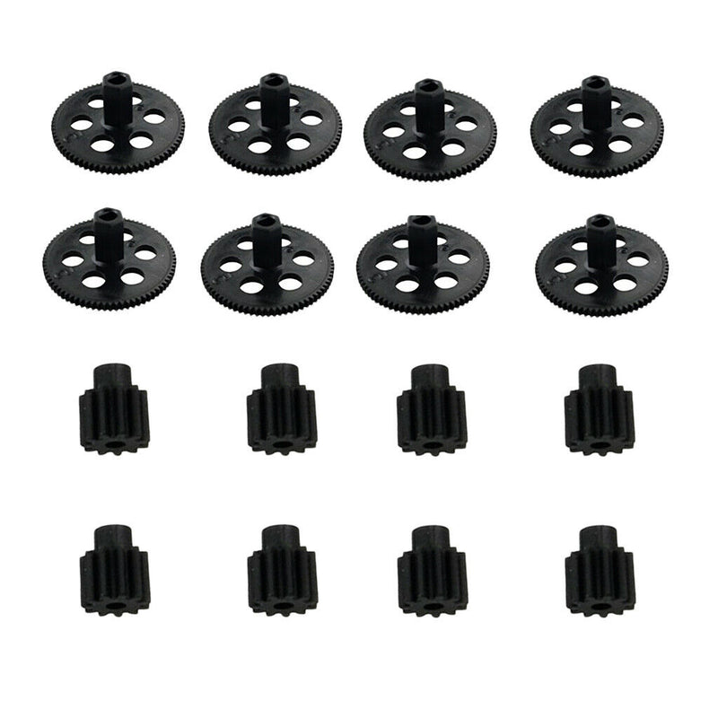16x Motor Gears Pinion For Xs809 Xs809hc Xs809hw Rc Drone, Black