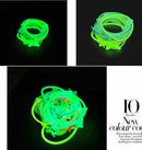 10x Luminous Neon Silicone Gummy Loom Rubber Fashion Hairband Wristband Bracelet