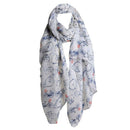Women Ladies Bicycle Pattern Print Long Scarf Warm Wrap Shawl (beige)