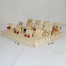 Solid Wood Earrings Jam Paper Jewelry Display Props Card 5 Slot Plate Jewel
