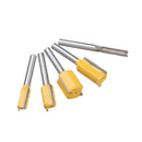 5Pcs Flush Dual Blade Woodworking Milling Cutter Router Bit -1/4'' Shank