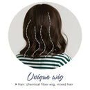 14" Short Bob Shoulder Length Wavy Curly Natural Full Hair Wigs With Neat Air