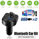 Bluetooth LCD Wireless Car MP3 FM Transmitter Radio USB Charger Handsfree Kit FT