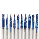 20Pcs Shank Blue Coated Cnc End Mills Carbide Milling Cutter Cnc Router Bit