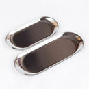 2 Pieces Stainless Steel Towel Tray Storage Tray Fruit Trays Cosmetics Jewe J9O3