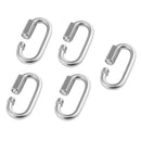 5x Stainless Steel Quick Link Lock Ring Carabiner for Camping Hiking Fishing