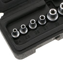 Set of Female Star External Sockets E4-E20 Socket Set 1/4" 3/8" Drive + Case