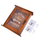 Wooden Key Box Cabinet Wall Mounted Keys Hooks Storage Holder With 6 HooksS Ew
