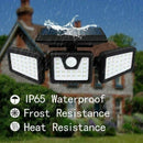 74 LED Motion Sensor Solar Light Security Light 3 Head Spotlight Lamp X0I5