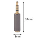 3.5mm Male to Female OMTP to CTIA Earphone Adapter for Microphone Conversion