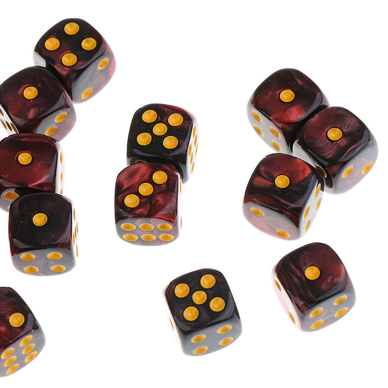 60pcs Acrylic D6 Dices w/ Iron Box Board Card Game Props 0.47inch