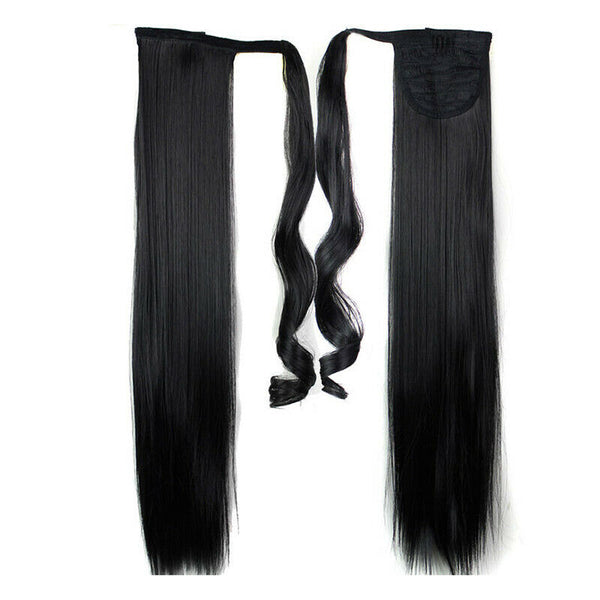 Ponytail Hair Extension Tail Hairpiece Long Straight Synthetic Women'S Hair T6R7