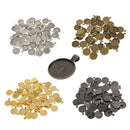 100pcs 25mm Round Base Setting Tray Pendant, Necklace Charms, Cabochon Comeo