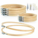 10 Pieces 3 Sizes Embroidery Hoop Set Bamboo Circle Cross Stitch Hoop Ring  C8K6