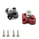 2pcs Bus Bar Terminal Blocks Single M8 Positive Power Distribution Studs