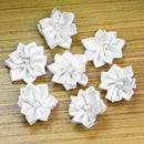 40x Crystal Rhinestone Decoration Satin Ribbon Flower Applique Craft White Color