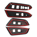 4Pcs Peach Wood Grain Car Interior Inner Electric Window Switch Panel Cover