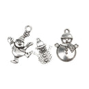10x Multi Style Snowflake Snowman Christmas Charms Pendants for DIY Jewelry