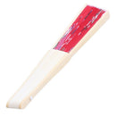 Fabric Chinese Style Flower Pattern Dancing Folding Held Hand Fan Red B9X3