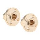 2 Pieces Brass T8 Screw Nut Trapezoidal For 8mm T8 Lead Threaded Rod CNC Linear
