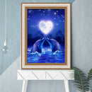 Dolphins Love Heart Moon 5D Diamond Painting Embroidery DIY Cross Stitch Kit